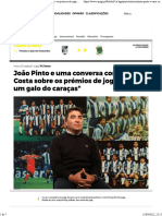 João Pinto e Uma Conversa Com Pinto Da Costa Sobre Os Prémios de Jogo Isso Dá Um Galo Do Caraças