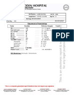 Department of Haematology: Lab No: Sample Recvd: Dept No: Pri./Comp: Private Patient Ref. Physician