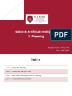 Subject: Artificial Intelligence 5. Planning: Faculty Name: Anita Patil Mrs. Jyoti Joshi