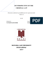 Feminist Perspective of The Criminal Law: Dissertation Submitted in Part Fulfillment For The Requirement of The Degree of