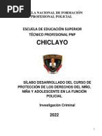 Silabo Proteccion de Los Derechos Del Nino Nina y Adolescente en La Funcion Policial 2022 Investigacion Criminal - 1218 - 0