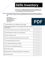 Study Skills Inventory: Developed by Dennis H. Congos