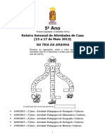 Roteiro Semanal de Atividades de Casa (13 A 17 de Maio 2013)