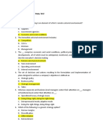 Strategic Management Final Test Multiple Choice Question