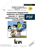 Community Engagement, Solidarity and Citizenship Quarter 3 - Module 4: Differentiating Typologies of Communities