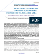 Evaluation of The Level of Heavy Metals in Underground Water From Crude Oil Polluted Area