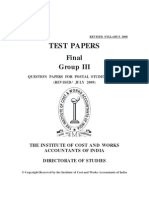 Final Group III Test Papers (Revised July 2009)