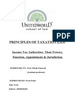 Principles of Taxation Law: Income Tax Authorities: Their Powers, Function, Appointment & Jurisdiction