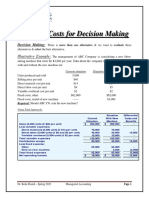 Relevant Costs For Decision Making: Illustrative Example