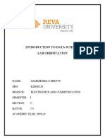 Introduction To Data Science Lab Observation