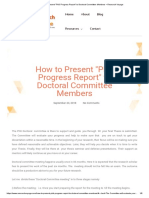 How To Present - PHD Progress Report - To Doctoral Committee Members - Research Voyage