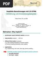 Implicit Simulations With Ls Dyna Introduction and