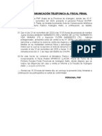 Acta de Comunicación Telefonica Al Fiscal Penal