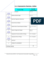 MHF 4U Unit 3 - Trigonometric Functions - Outline: Day Lesson Title Specific Expectations