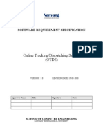 Online Tracking/Dispatching System (OTDS) : Software Requirement Specification