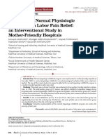 The Effect of Normal Physiologic Childbirth On Labor Pain Relief: An Interventional Study in Mother-Friendly Hospitals