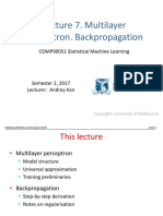 Lecture 7. Multilayer Perceptron. Backpropagation: COMP90051 Statistical Machine Learning