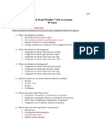 All About Weather Summative Assessment Answer Key