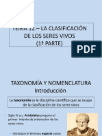 Tema 6. La Clasificación de Los Seres Vivos