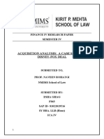 Acquisition Analysis: A Case Study of Disney-Fox Deal: Finance Iv Research Paper Semester Iv