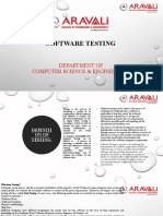 Software Testing: Department of Computer Science & Engineering