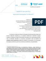 HABITAR LA ESCUELA HOY - EJES PARA ACOMPAÑAR LA REFLEXION - DGDCCyAI