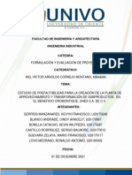 Planta de Aprovechamiento y Transformación de Subproductos en El Beneficio Oromontique, Unex S.A. de C.V. - Tercera Entrega