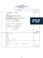 June 2006 6665 Core Mathematics C3 Mark Scheme: X X X X X X