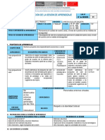 QUINTO 1 Sesión de Aprendizaje 2022 MRC