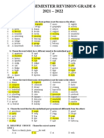 The First Semester Revision Grade 6 21-22