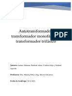 Autotransformador, Transformador Monofásico y Transformador Trifásico