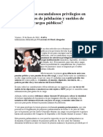 Pensiones de Jubilación y Sueldos de Políticos y Cargos Públicos