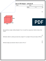 Volume of 3D Shapes - Advanced