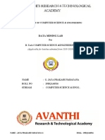 Avanthi'S Research &technological Academy: Data Mining Lab