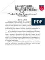 Altinbas University Industrial Engineering Ie258 Manufacturing Process Lab. Tension, Bending, Compression and Torsion Test