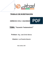 Trabajo de Investigacion Sucesión Testamentaria