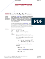 Levene Test For Equality of Variances