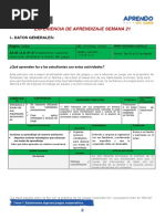 1°año Experiencias de Aprendizaje Semana 21