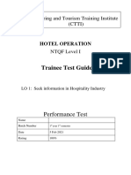 Trainee Test Guide: Catering and Tourism Training Institute (CTTI)