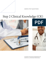 Step 2 Clinical Knowledge (CK) : Sample Test Questions