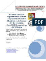 Acciones Auto-Eco-Organizadoras para La Adaptación Al C.C. en La Cuenca Del Rio Mucujun