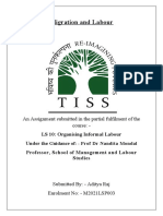 Migration and Labour: An Assignment Submitted in The Partial Fulfilment of The Course