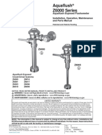 Aquafl Ush Z6000 Series: Aquafl Ush Exposed Flushometer Installation, Operation, Maintenance and Parts Manual