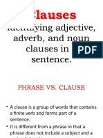 Clauses: Identifying Adjective, Adverb, and Noun Clauses in A Sentence