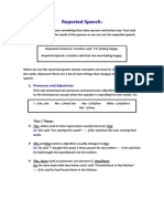 Reported Speech:: Pronouns and Adjectives