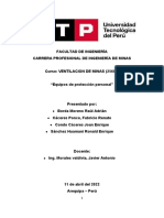 Facultad de Ingeniería Carrera Profesional de Ingeniería de Minas Curso: VENTILACION DE MINAS (25686) "Equipos de Protección Personal"