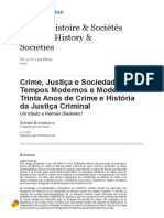 Crime, Justiça e Sociedade Nos Tempos Modernos e Modernos - Trinta Anos de Crime e História Da Justiça Criminal