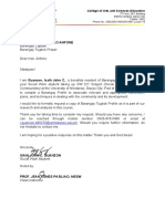 Letter of Request For Brgy. Profile