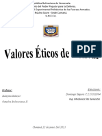 Valores Éticos de Bolívar