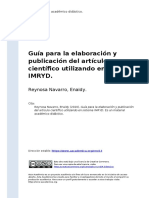 Reynosa Navarro, Enaidy (2020) - Guia para La Elaboracion y Publicacion Del Articulo Cientifico Utilizando en Sistema IMRYD